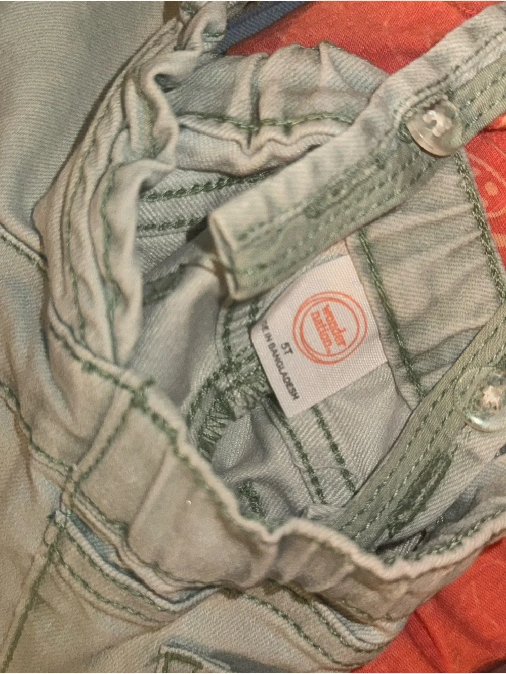 Gymboree Sage Green Denim Short Overalls